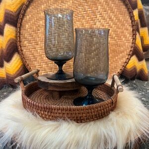 Vintage blue Glass Goblets